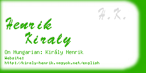 henrik kiraly business card